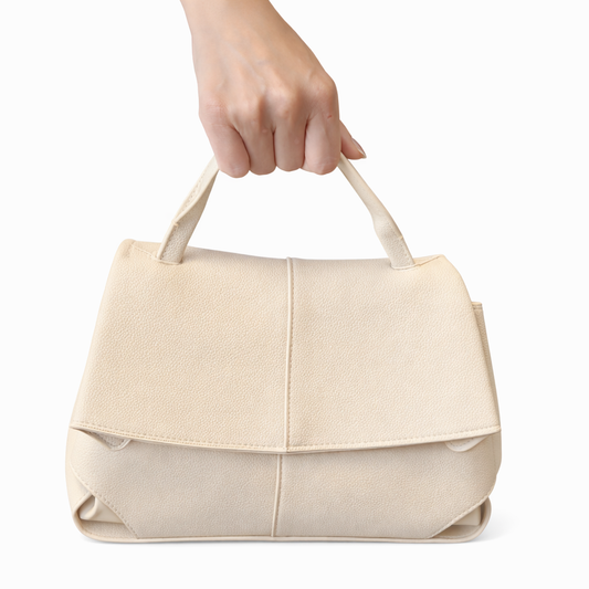 Timeless Structured Handbag | Premium Vegan Leather – Ivory